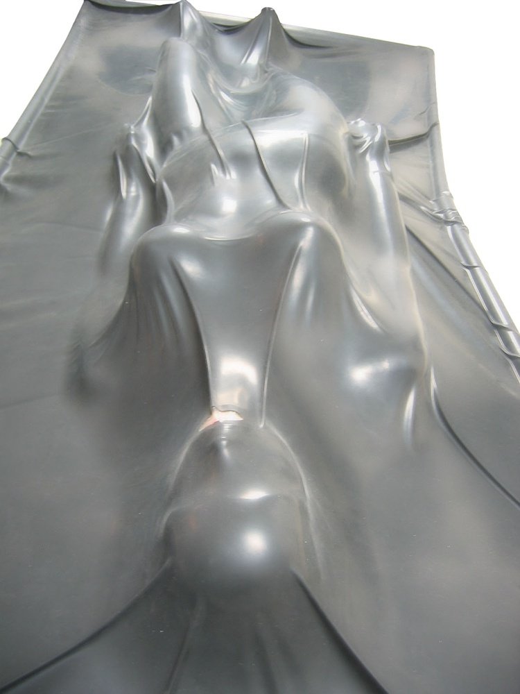 AngelDis Latex Costume Latex Vacbed Huge Size Black Deflated Rubber Bed