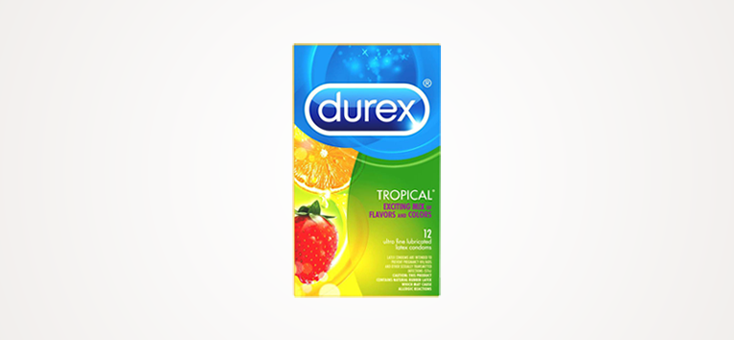 Durex Tropical Mixed Flavored Condoms (12 Count)