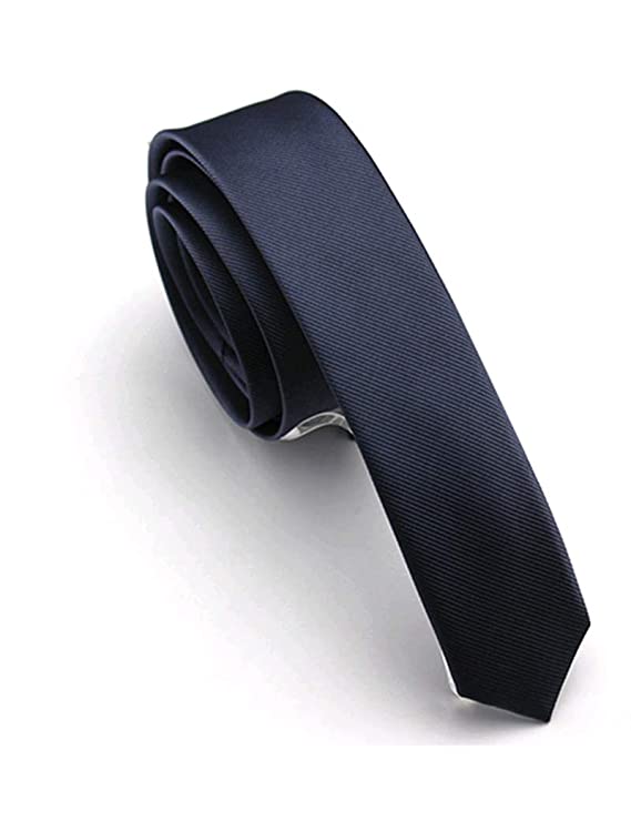JEMYGINS Solid Color Skinny Tie Slim Necktie for Men