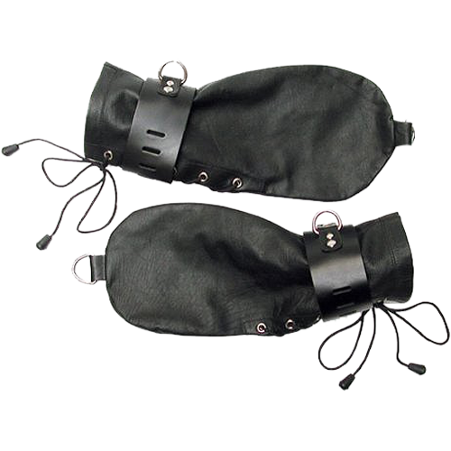 KinkLab Leather Bondage Mittens