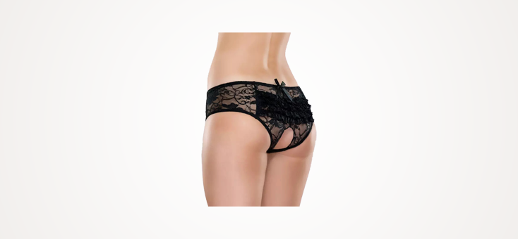 Lovehoney Crotchless Lace Ruffle-Back Panties