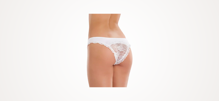 Lovehoney Crotchless White Lace-Back Panties