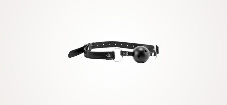 LuxFetish Breathable Ball Gag With Nipple Clamps