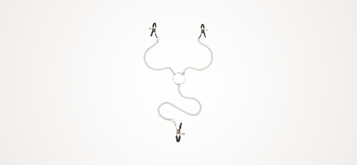 Lux Fetish  Adjustable Nipple Clips with Clit Clamp