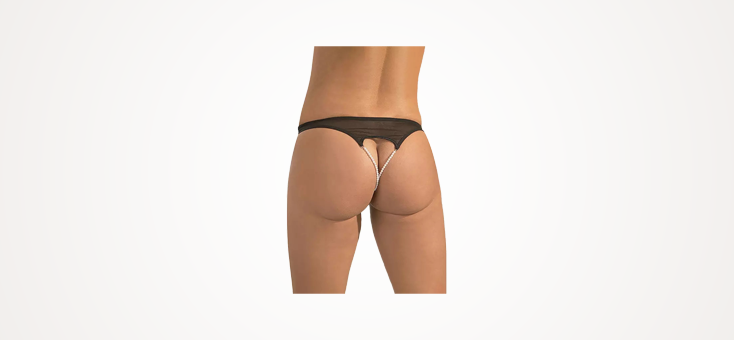 Cottelli Double Pearl Crotchless Panties