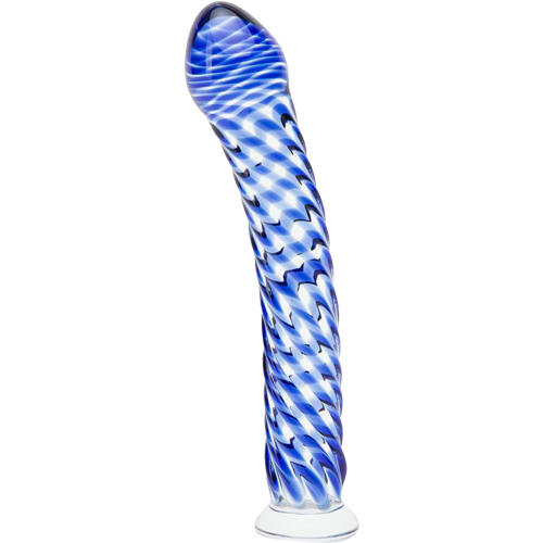 Lovehoney Blue Swirl Textured Sensual Glass Dildo