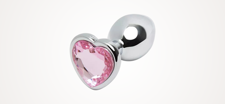 Pink Gem Anal Plug In Small