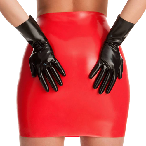 Rubber Girl Black Latex Gloves
