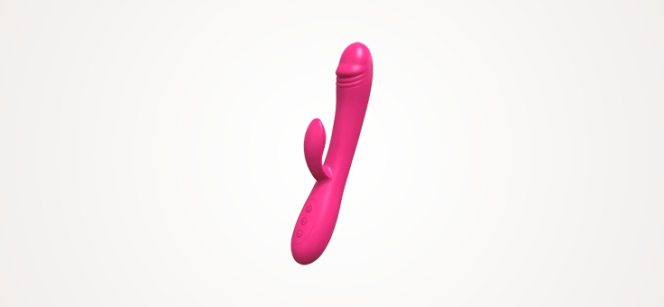 G Spot Rabbit Vibrator for Women, 2 in 1 Dildo Vibrator with 10 Vibration Patterns for Clitoris Vagina Stimulation